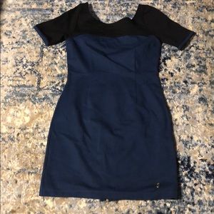 Juicy form fitted navy and black dress